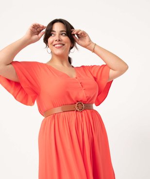 Robe femme grande taille ample et fluide à col V vue3 - GEMO 4G GT - GEMO