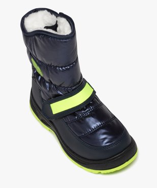Après-ski garçon unis à zip et à scratch avec détails fluos vue5 - SANS MARQUE - GEMO