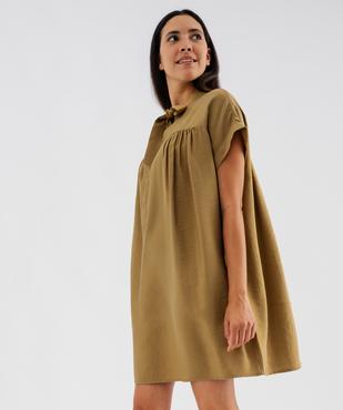 Robe courte manches coutes à col lavallière vue4 - GEMO 4G FEMME - GEMO