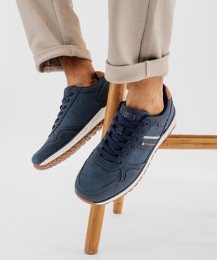 Baskets basses multitextures homme - Urban Steps vue1 - URBAN STEPS - GEMO