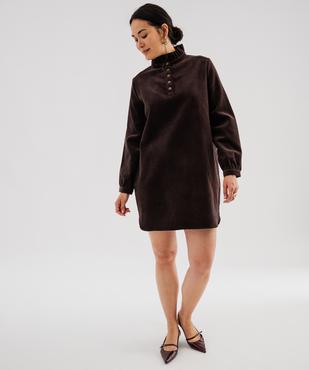 Robe courte en velours femme vue1 - GEMO(FEMME PAP) - GEMO