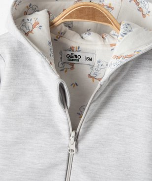 Sweat à capuche zippé réversible bébé garçon vue2 - GEMO 4G BEBE - GEMO