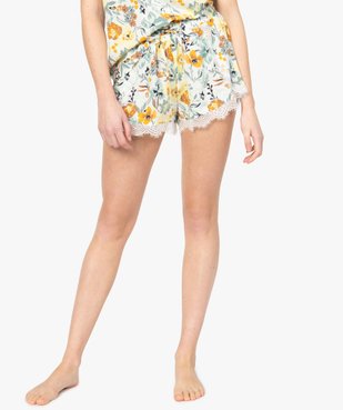 Bas de pyjama femme à motifs fleuris et dentelle vue2 - GEMO(HOMWR FEM) - GEMO