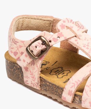 Sandales bébé fille dessus cuir à motif fleuri - NA! vue6 - NA! - GEMO