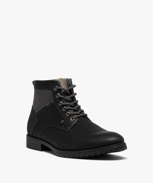 Boots homme casual à zip et à lacets bicolores vue2 - GEMO (CASUAL) - GEMO