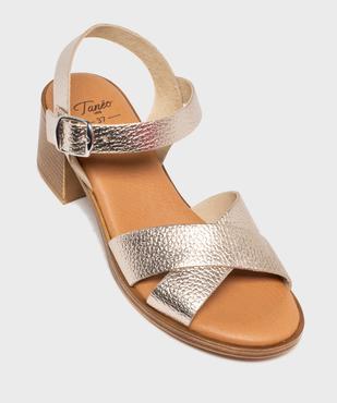 Sandales à talon en cuir femme - Tanéo vue5 - TANEO - GEMO