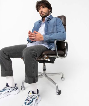 Chemise homme rayée à manches longues vue5 - GEMO (HOMME) - GEMO