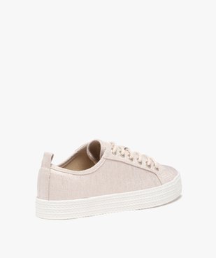 Baskets en toile à lacets avec épaisse semelle femme vue4 - FOLLOW ME G4G - GEMO