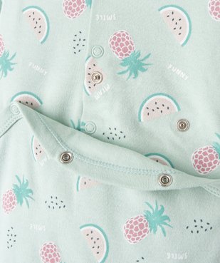 Pyjama bébé à motifs fruits exotiques fermeture pont dos vue2 - GEMO(BB COUCHE) - GEMO