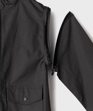 Blouson imperméable à capuche avec manches amovibles garçon vue4 - GEMO (JUNIOR) - GEMO