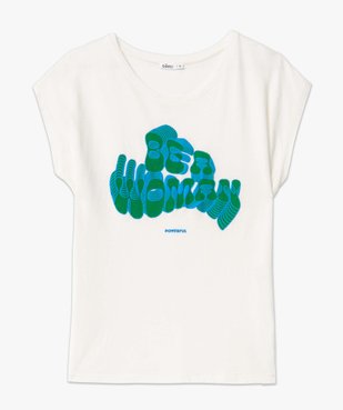 Tee-shirt femme loose à manches courtes et motif 70's vue4 - GEMO 4G FEMME - GEMO
