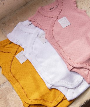 Body bébé fille sans manches fermeture croisée vue6 - GEMO C4G BEBE - GEMO
