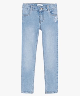 Jean fille coupe Slim avec fleurs brodées – Lulu Castagnette vue2 - LULUCASTAGNETTE - GEMO