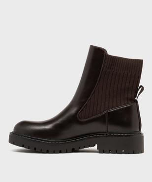 Boots femme à col chaussette avec semelle crantée  vue3 - 5 MILES - GEMO