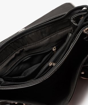 Sac femme verni avec zips décoratifs vue3 - GEMO (ACCESS) - GEMO
