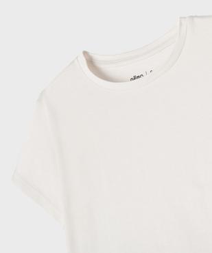 Tee-shirt manches courtes uni en coton épais fille vue2 - GEMO (ENFANT) - GEMO