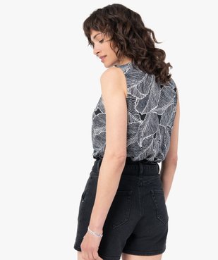 Débardeur femme imprimé avec col V fantaisie vue3 - GEMO(FEMME PAP) - GEMO