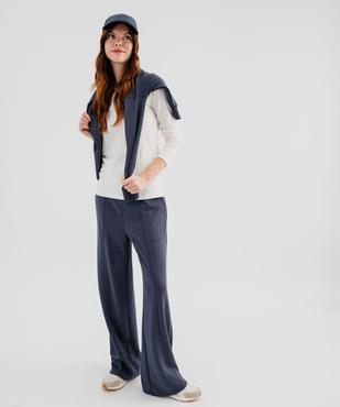 Tee-shirt manches longues à col rond femme vue4 - GEMO 4G FEMME - GEMO