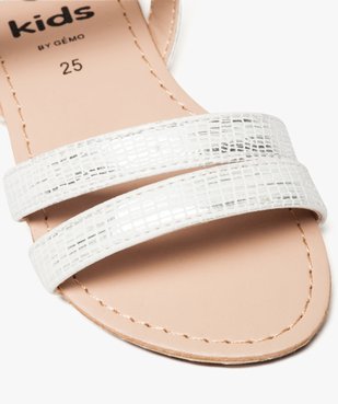 Sandales filles unies à brides fermeture boucle Dessus blanc métallisé vue6 - GEMO (ENFANT) - GEMO
