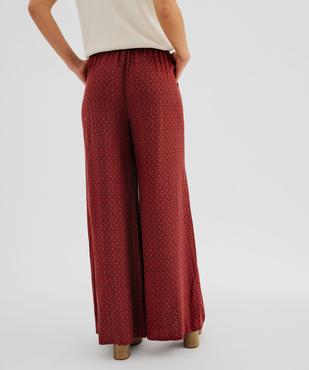 Pantalon large et fluide à taille haute ceinturée femme vue4 - GEMO 4G FEMME - GEMO