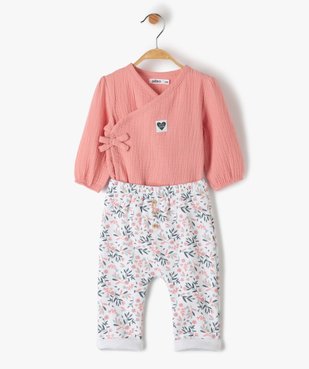 Ensemble bébé fille 2 pièces vue1 - GEMO(BB COUCHE) - GEMO