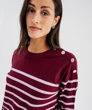 Pull en maille fine avec boutons sur l’épaule femme vue1 - GEMO 4G FEMME - GEMO