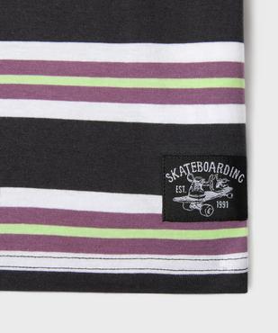 Tee-shirt rayé style skater garçon vue3 - GEMO (JUNIOR) - GEMO