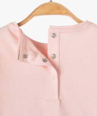 Tee-shirt bébé fille à manches longues avec motif et message vue4 - GEMO(BEBE DEBT) - GEMO