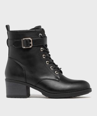Bottines femme à talon carré et à lacets avec bride à boucle vue8 - VALENTINA BALDA - GEMO
