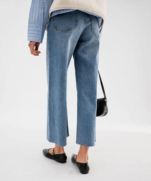 Jean wide leg cropped en denim délavé femme vue3 - GEMO 4G FEMME - GEMO