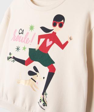 Sweat en molleton imprimé fille - Gémo X Lulu la Nantaise vue2 - GEMO 4G FILLE - GEMO