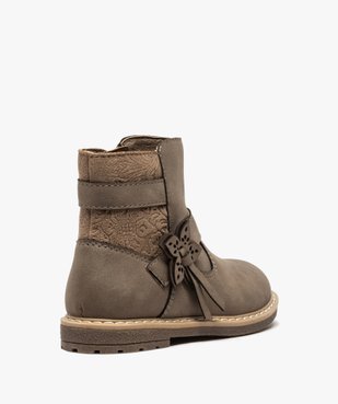 Boots fille en suédine avec motif fleur en relief vue4 - GEMO (ENFANT) - GEMO