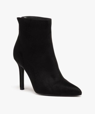 Bottines femme unies à talon fin et bout pointu vue2 - GEMO(URBAIN) - GEMO