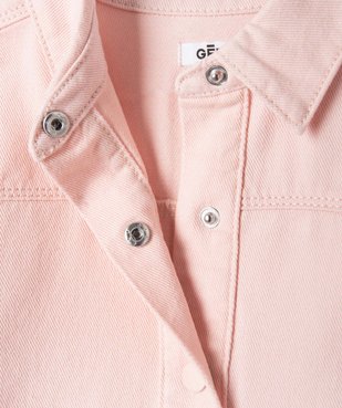 Veste fille en denim avec poches plaquées vue3 - GEMO 4G FILLE - GEMO