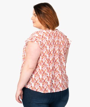 Blouse femme à motifs fleuris et rayures pailletées vue3 - GEMO (G TAILLE) - GEMO