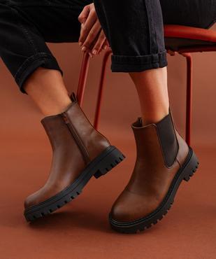 Boots crantés avec élastique latéral femme - 5 Miles vue1 - 5 MILES - GEMO