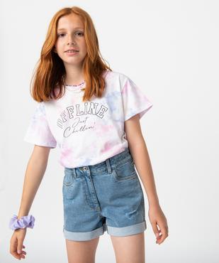 Tee-shirt fille large et court tie-and-dye vue5 - GEMO (JUNIOR) - GEMO