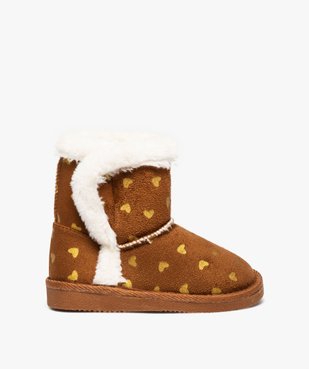 Boots fille fourrées avec scratch à motif cœurs vue1 - GEMO (ENFANT) - GEMO