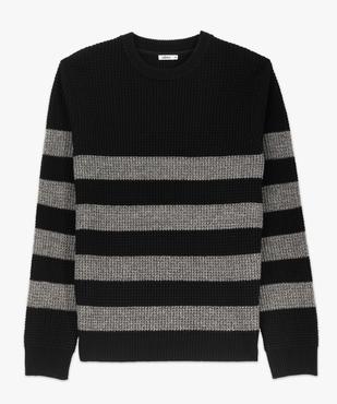 Pull rayé en grosse maille homme vue3 - GEMO (HOMME) - GEMO