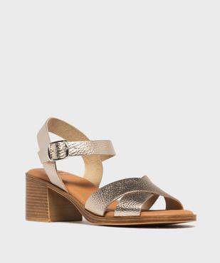 Sandales à talon en cuir femme - Tanéo vue2 - TANEO - GEMO