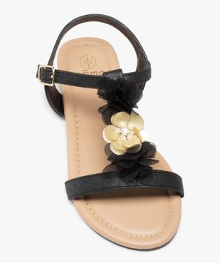 Sandales filles à talon plat et fleurs en tulle vue5 - GEMO (ENFANT) - GEMO