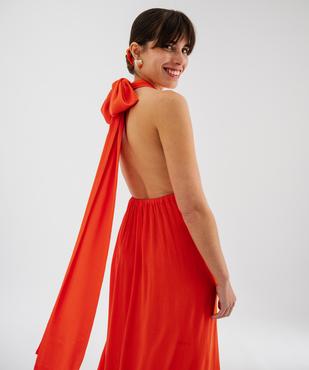 Robe longue dos-nu multi-look en viscose femme vue6 - GEMO(FEMME PAP) - GEMO