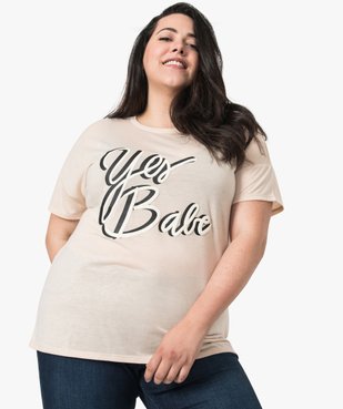 Tee-shirt femme loose à manches courtes et imprimé vue1 - GEMO (G TAILLE) - GEMO