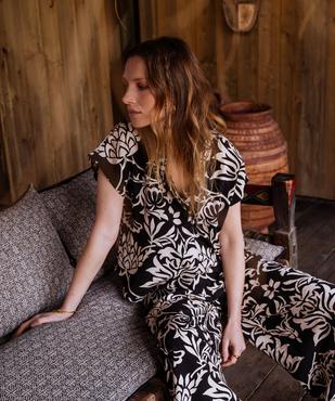 Chemise sans manches et fluide en viscose imprimée femme vue1 - GEMO 4G FEMME - GEMO
