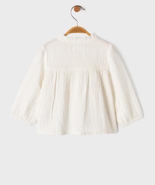Blouse en gaze de coton avec col froncé bébé fille vue3 - GEMO 4G BEBE - GEMO