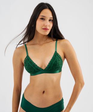 Soutien-gorge triangle en dentelle avec mousses amovibles femme vue2 - GEMO(HOMWR FEM) - GEMO
