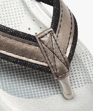 Tongs femme à semelle rembourrée et détails métallisés vue6 - GEMO (PLAGE) - GEMO