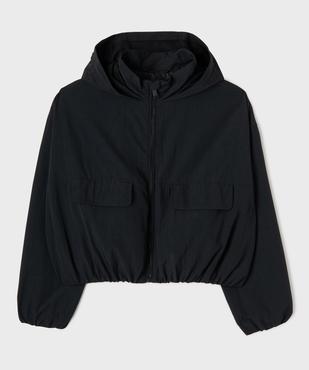 Sweat zippé à capuche coupe courte en matière déperlante fille vue2 - GEMO (JUNIOR) - GEMO