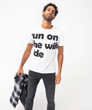 Tee-shirt homme à manches courtes avec inscriptions XXL vue5 - GEMO (HOMME) - GEMO
