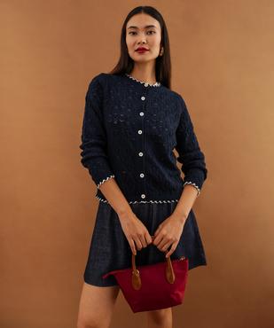 Gilet boutonné col rond femme vue6 - GEMO 4G FEMME - GEMO